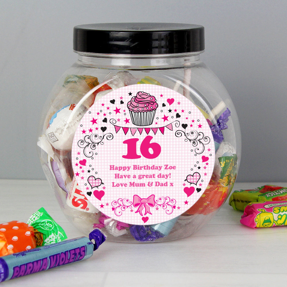 Eleanoras Personalised Birthday Big Age Sweet Jar Confectionery