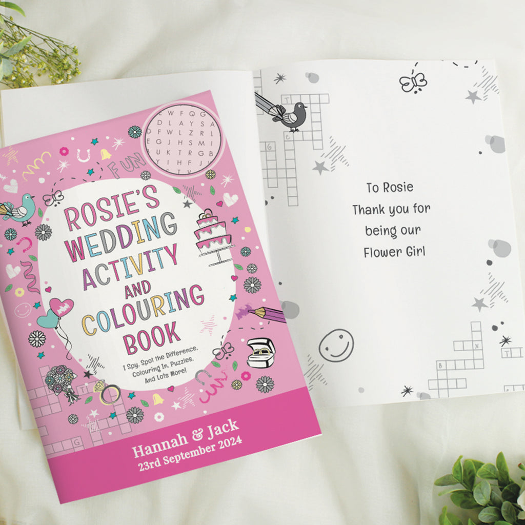Eleanoras Personalised Pink  Wedding Activity & Colouring Book Activity Books