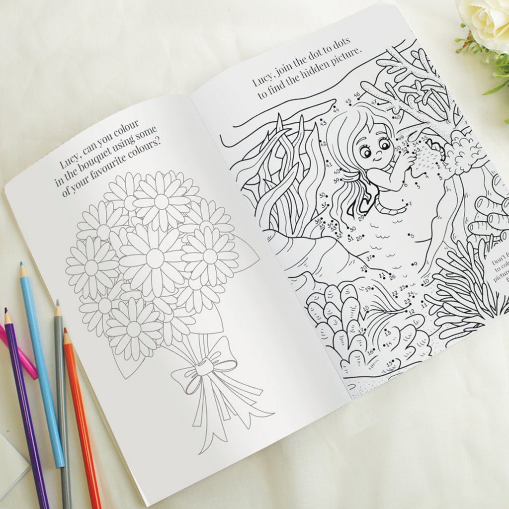 Eleanoras Personalised Pink  Wedding Activity & Colouring Book Activity Books