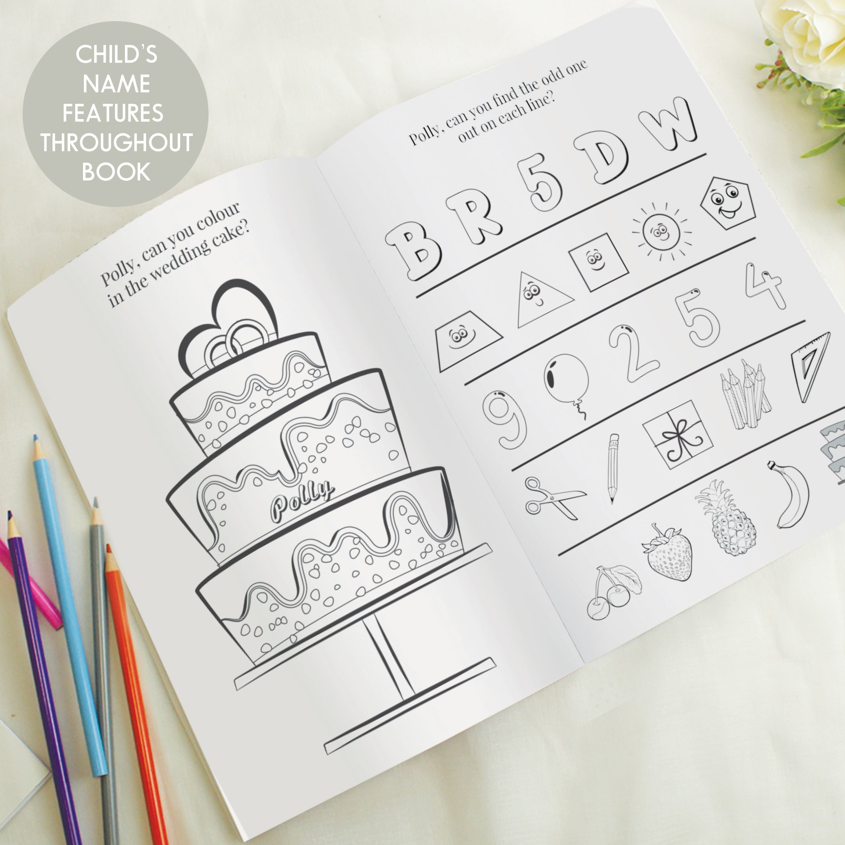 Eleanoras Personalised Pink  Wedding Activity & Colouring Book Activity Books
