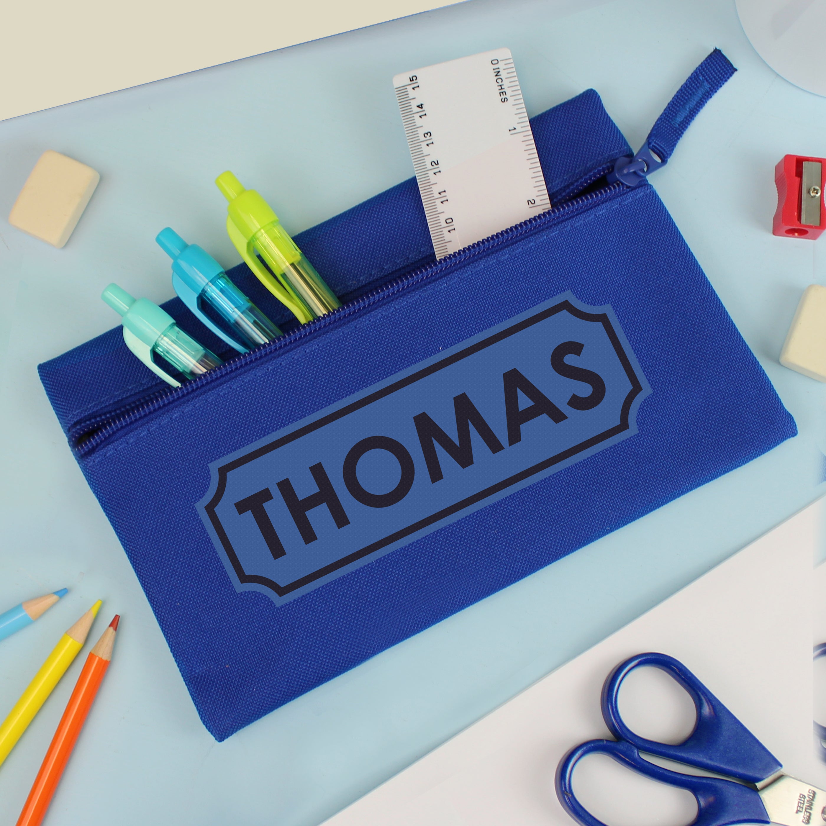 Eleanoras Personalised Blue Pencil Case Pencil Cases