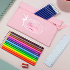 Eleanoras Ballerina Pencil Case with Personalised Pencils & Crayons Stationery Sets