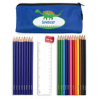 Eleanoras Blue Dinosaur Pencil Case with Personalised Pencils & Crayons Stationery Sets