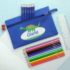 Eleanoras Blue Dinosaur Pencil Case with Personalised Pencils & Crayons Stationery Sets