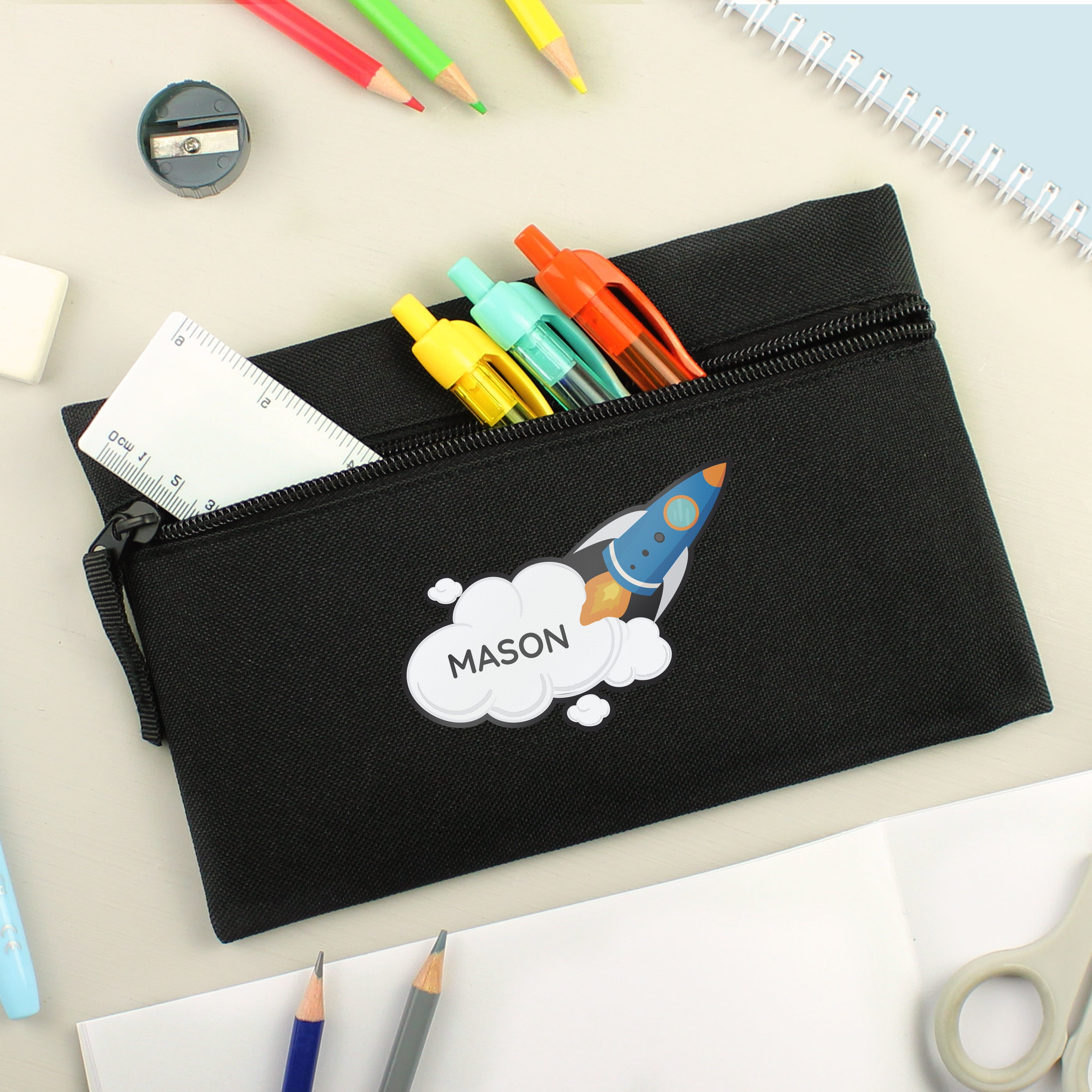 Eleanoras Personalised Space Rocket Pencil Case Pencil Cases