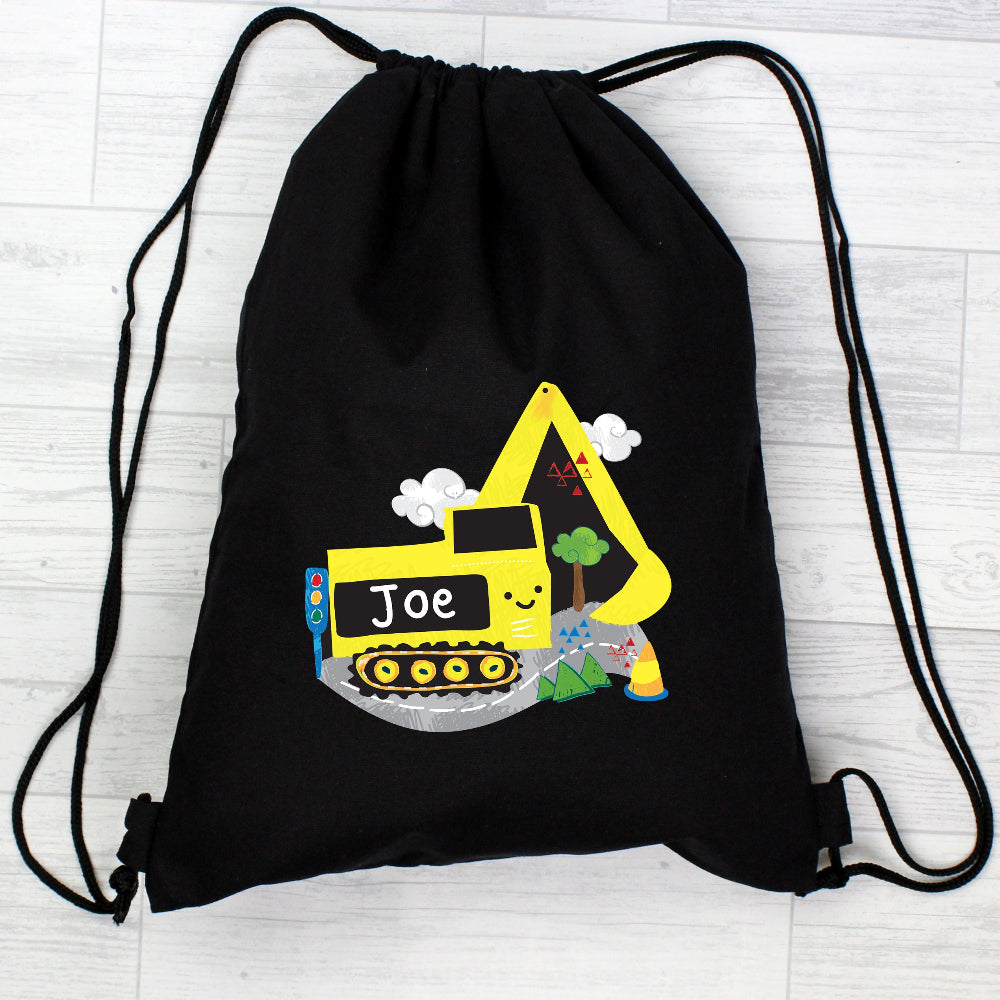 Eleanoras Personalised Digger Black Kit Bag Swim / Kit Bags