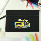 Eleanoras Personalised Digger Black Pencil Case Pencil Cases