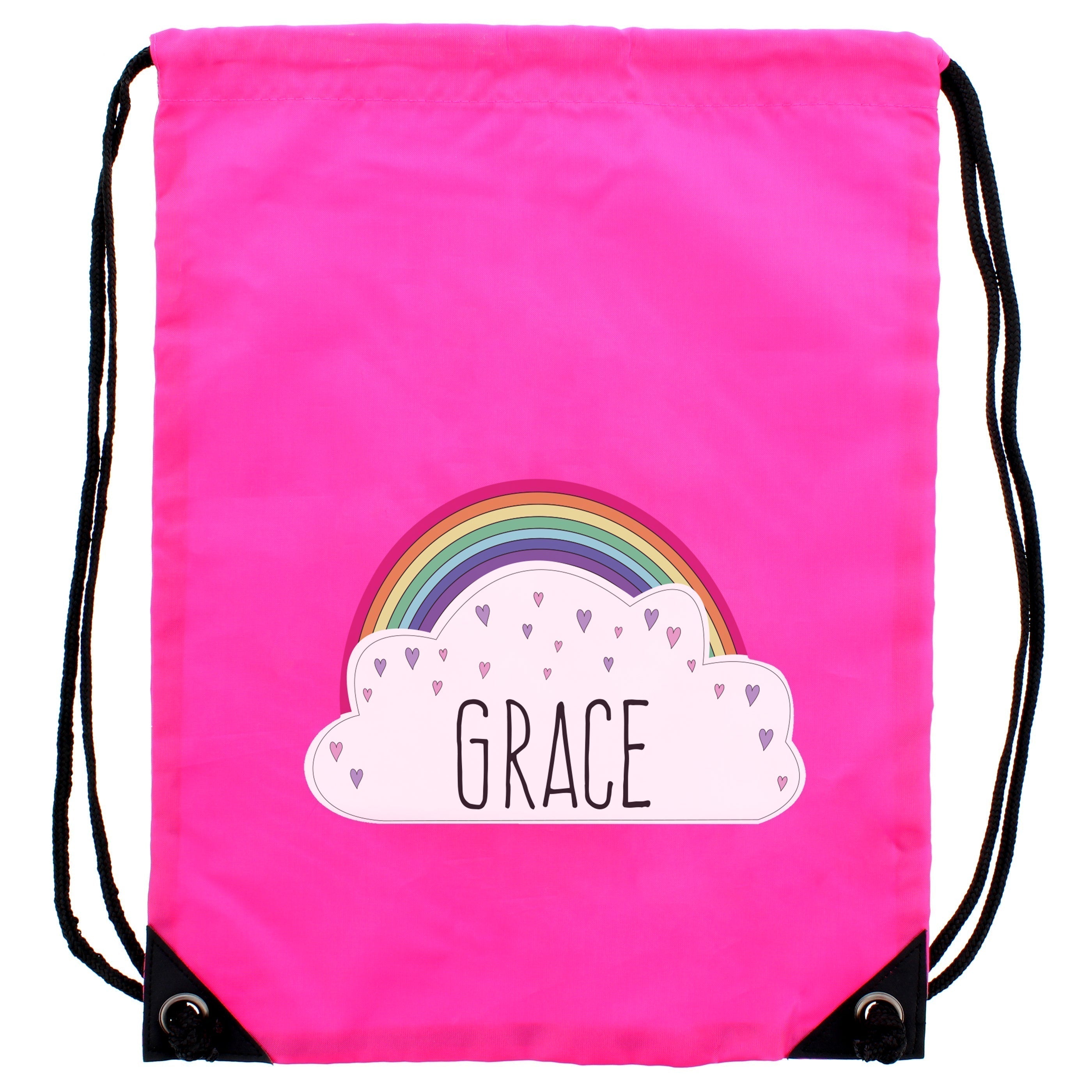 Eleanoras Personalised Rainbow Pink Kit Bag PE Kit Bags