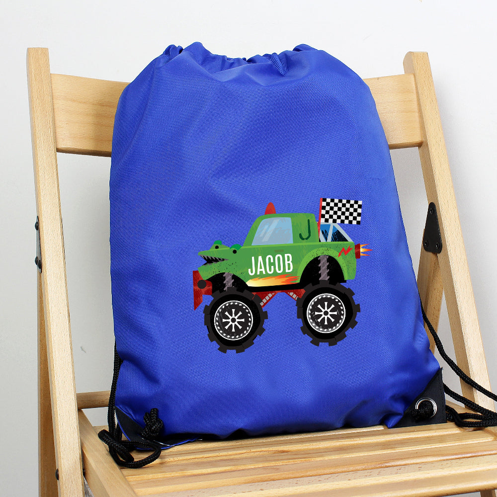 Eleanoras Personalised Monster Truck Blue Kit Bag Swim / Kit Bags