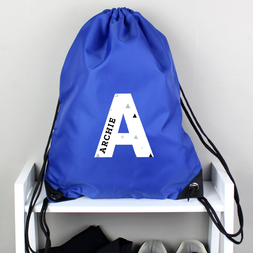 Eleanoras Personalised Initial Blue Kit Bag Swim / Kit Bags