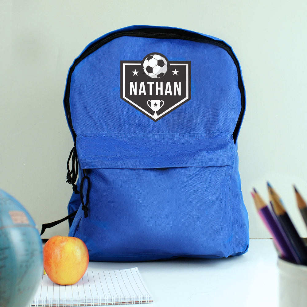Eleanoras Personalised Blue Football Backpack Backpacks