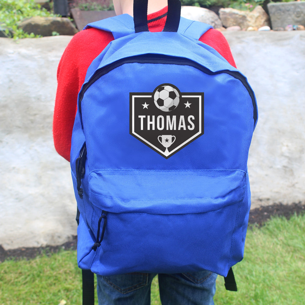 Eleanoras Personalised Blue Football Backpack Backpacks