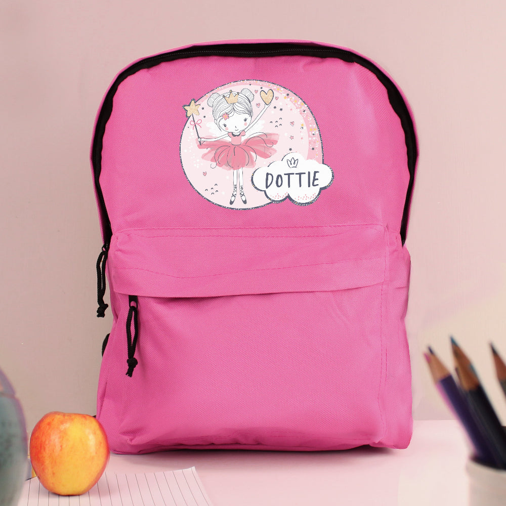 Eleanoras Personalised Princess Ballerina Pink Backpack Backpacks