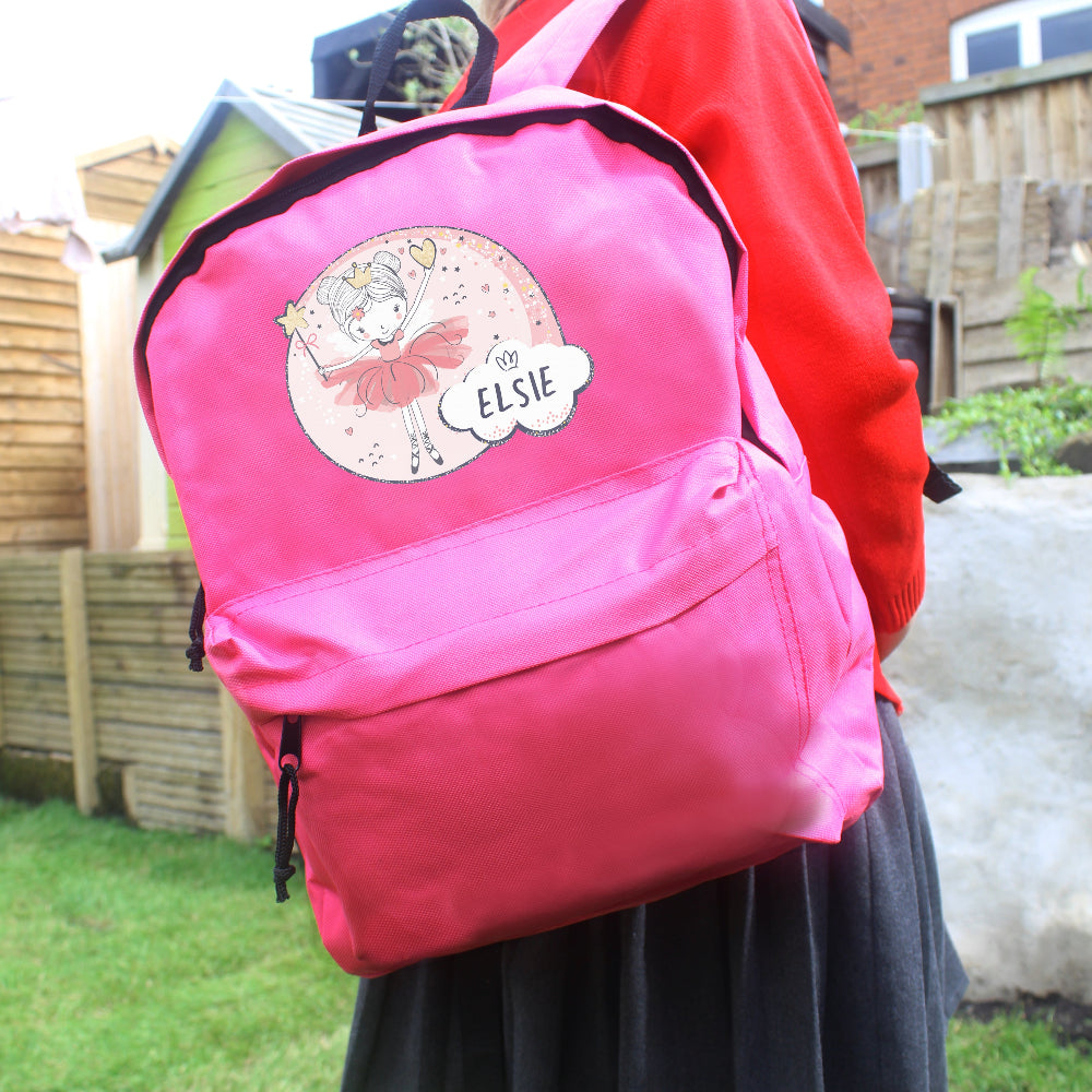 Eleanoras Personalised Princess Ballerina Pink Backpack Backpacks