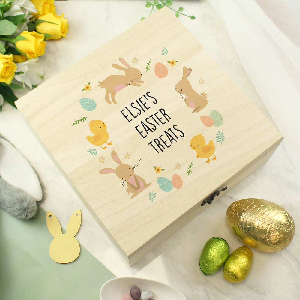 Eleanoras Personalised Easter Bunny Wooden Treat Box Boxes & Chests