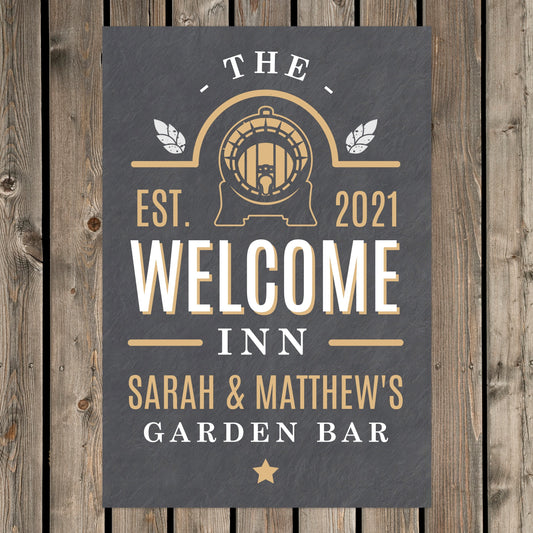 WELCOME INN PERSONALISED METAL SIGN  from Eleanoras