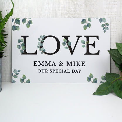 Eleanoras BOTANICAL LOVE  PERSONALISED METAL SIGN 