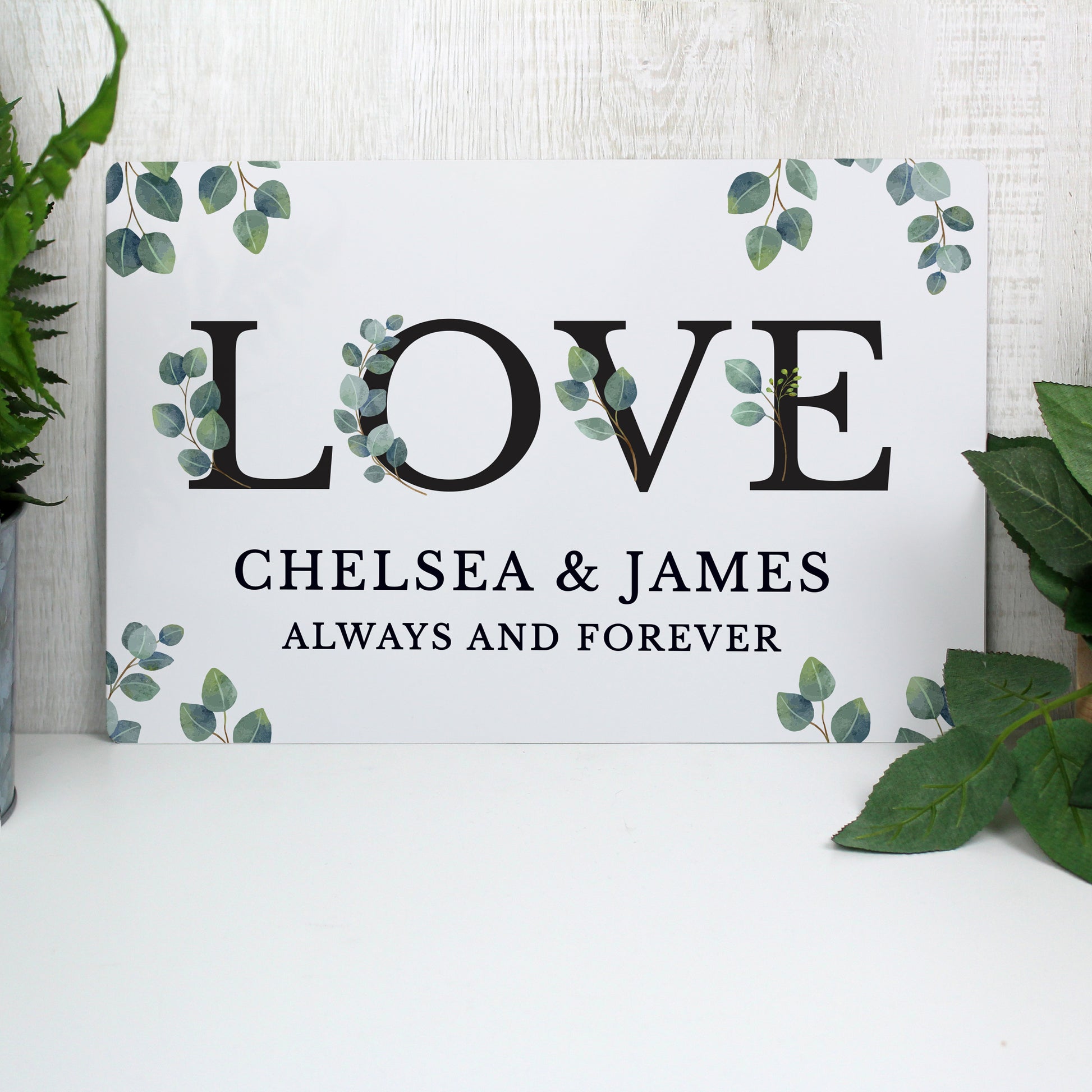 Eleanoras BOTANICAL LOVE  PERSONALISED METAL SIGN 