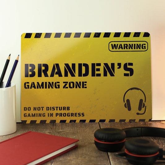 GAMING ZONE PERSONALISED METAL SIGN