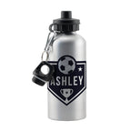 Eleanoras Personalised Football Silver Drinks Bottle Bottles & Flasks