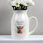 Eleanoras Personalised Highland Cow Flower Jug Vase 