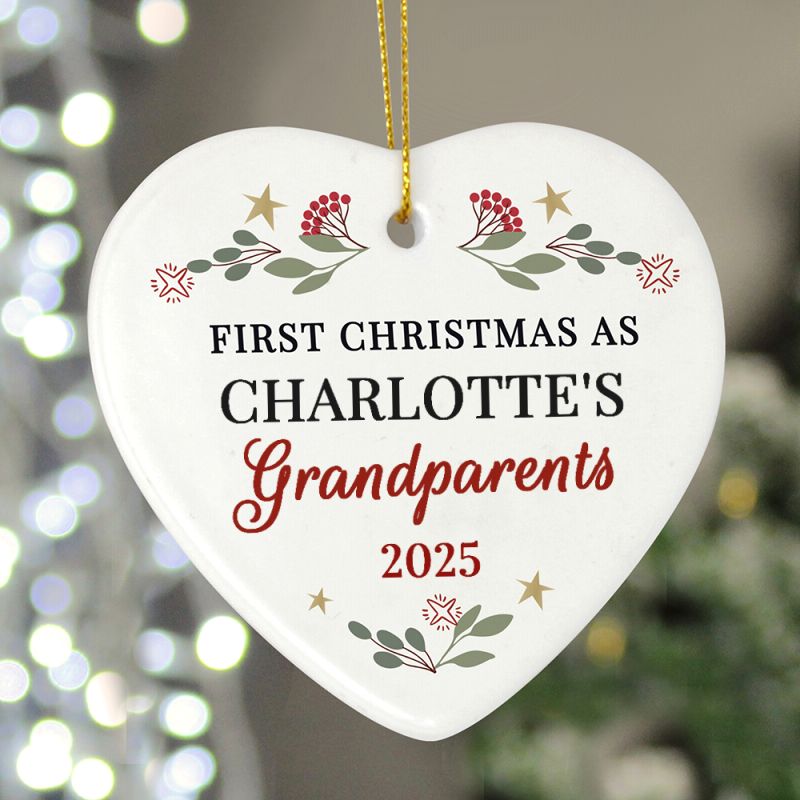 Personalised First Christmas As Grandparents Tree Decoration