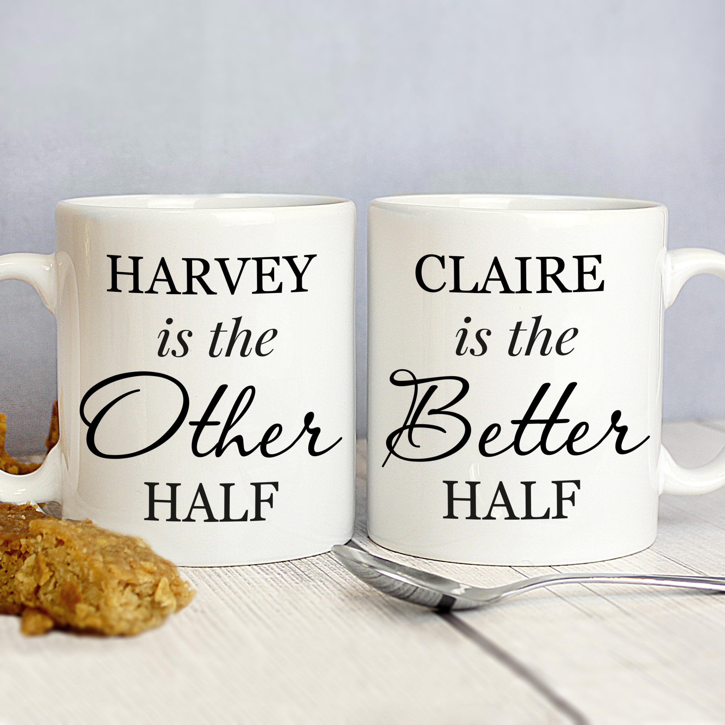 Eleanoras Personalised Other Half and Better Half Mug Set Mugs