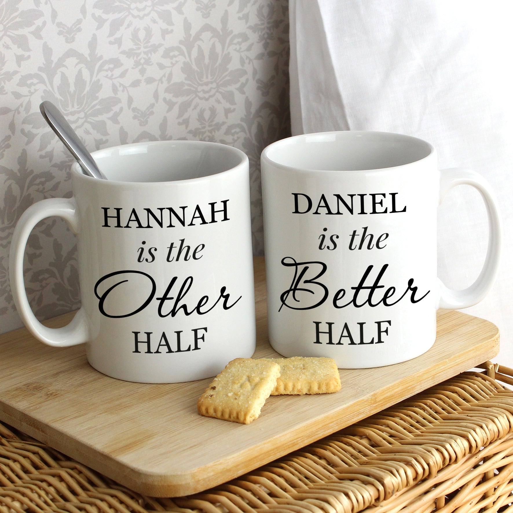 Eleanoras Personalised Other Half and Better Half Mug Set Mugs