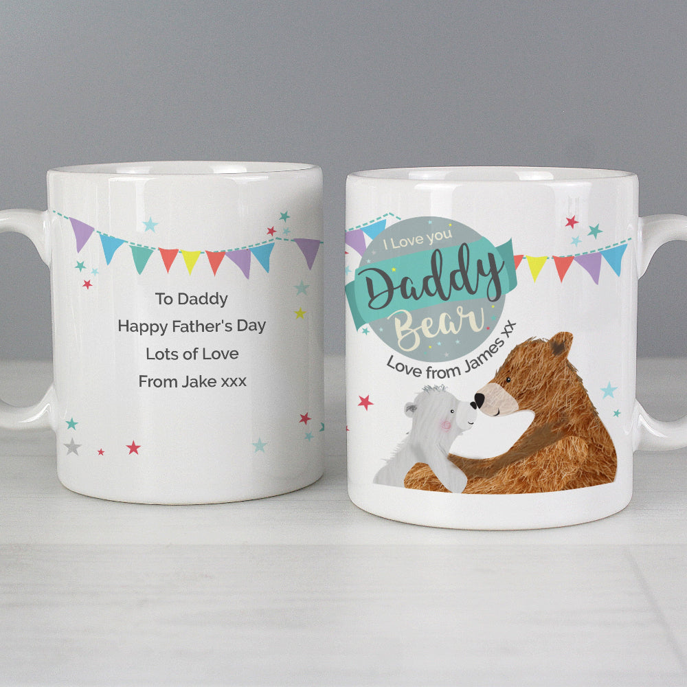 Eleanoras Personalised Daddy Bear Bunting Mug Mugs