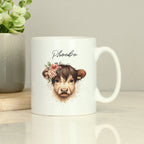 Eleanoras HIGHLAND COW GIRL PERSONALISED MUG Mugs