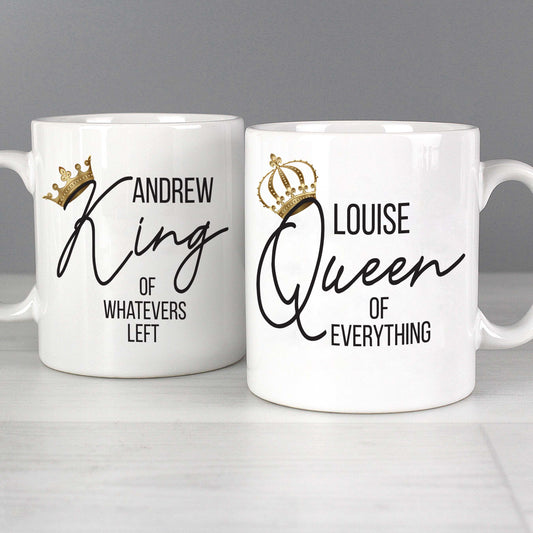 KING & QUEEN OF EVERYTHING MUG SET MUGS from Eleanoras