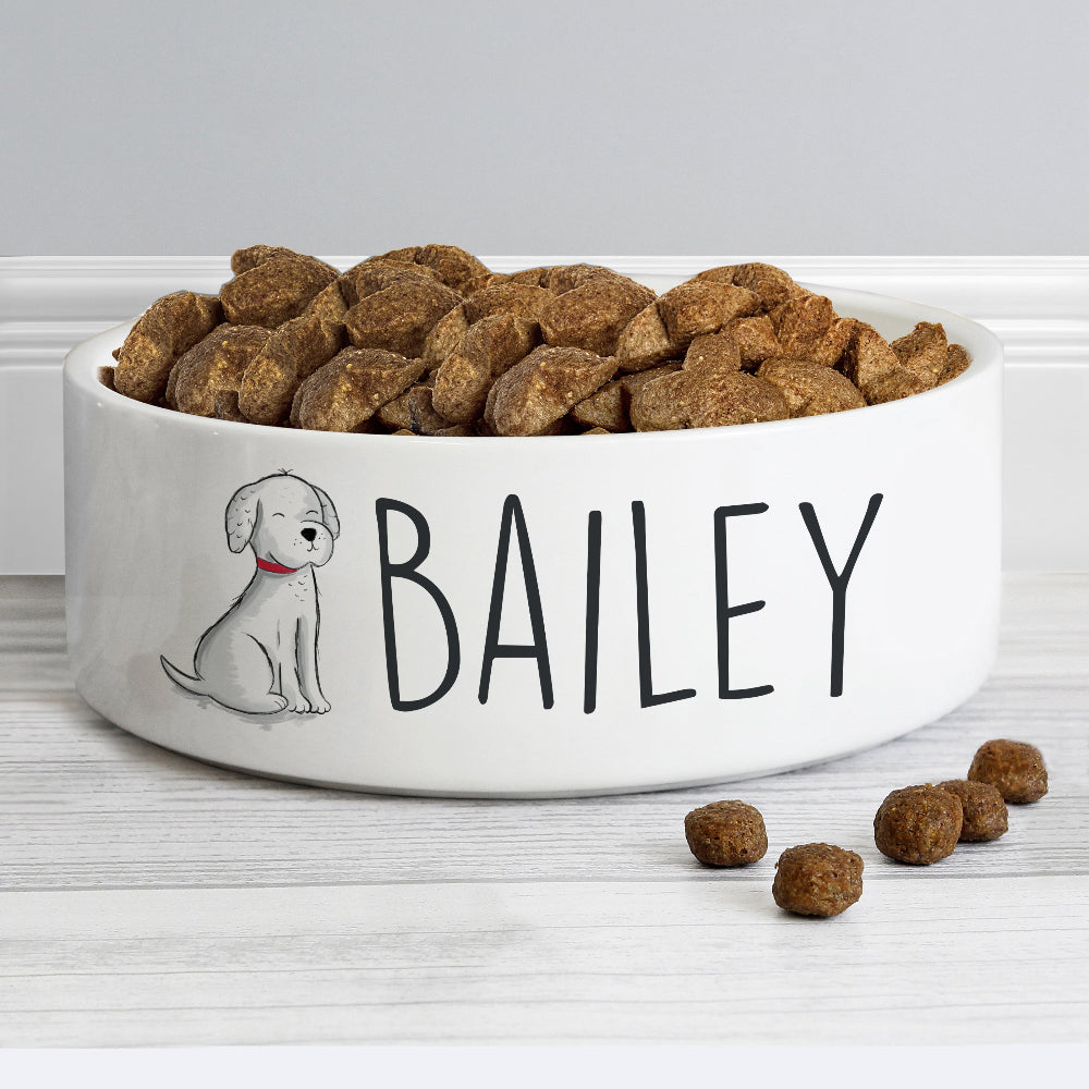 Eleanoras Personalised Scribble Dog 15cm Medium Pet Bowl Pet Bowls
