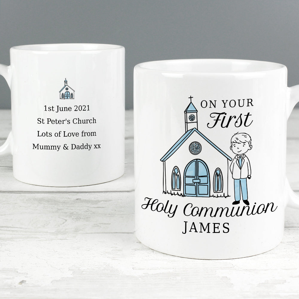 Eleanoras Personalised Boys First Holy Communion Mug Mugs
