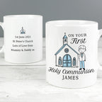 Eleanoras Personalised Boys First Holy Communion Mug Mugs