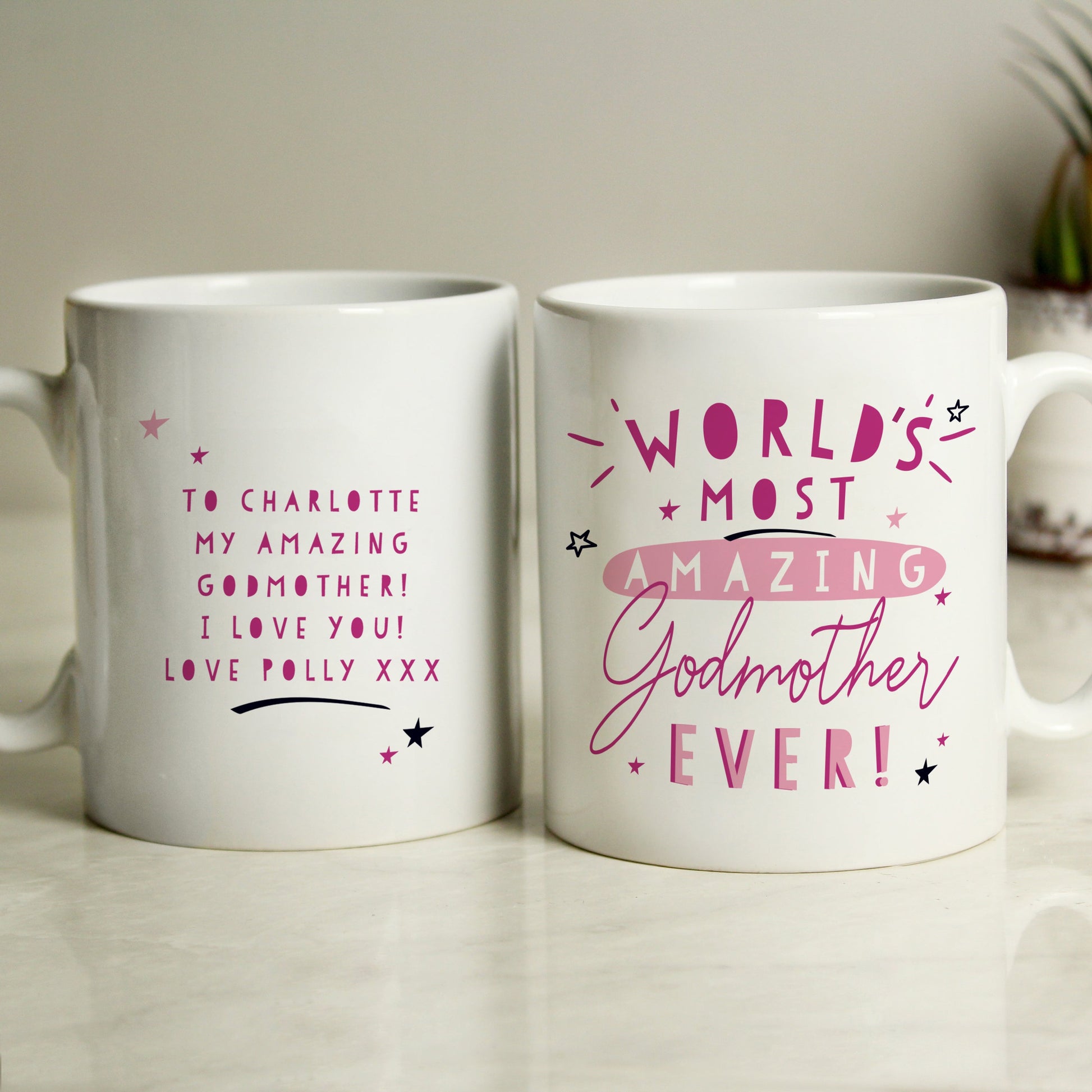 Eleanoras WORLDS MOST AMAZING GODMOTHER PERSONALISED MUG MUGS