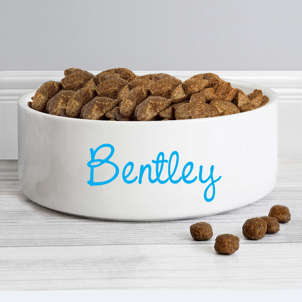 Eleanoras Personalised Blue Name   Medium Pet Bowl Pet Bowls