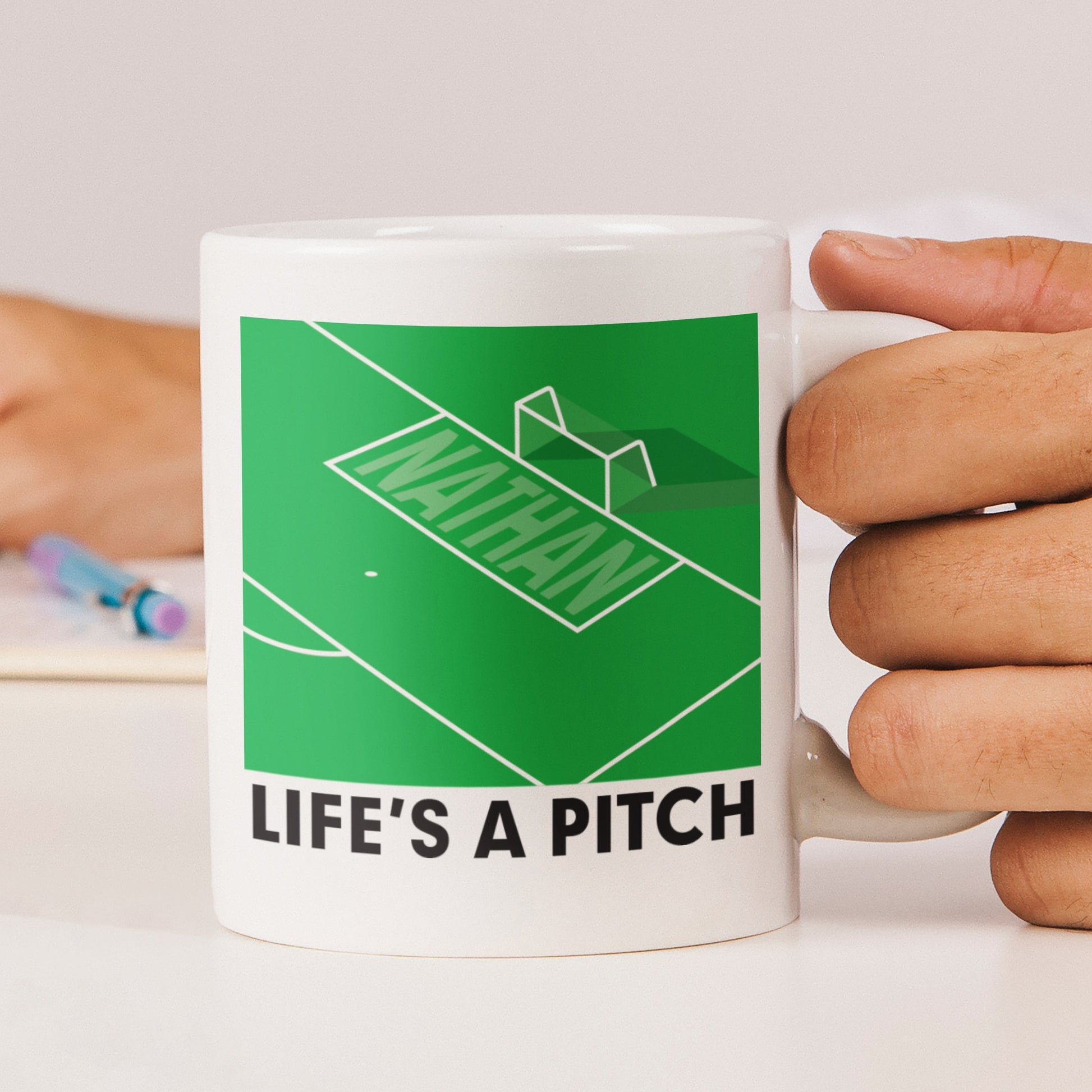 LIFE'S A PITCH PERSONALISED  MUG