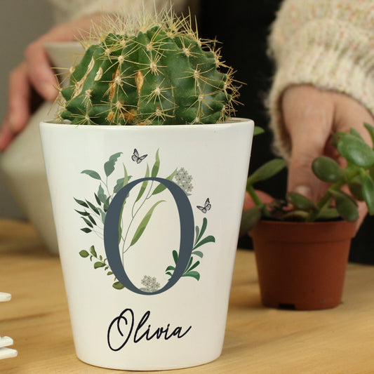 BOTANICAL PERSONALISED PLANT POT Plant Pots from Eleanoras