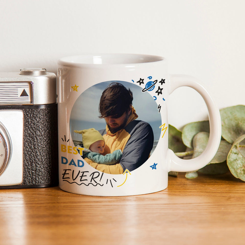 Eleanoras Personalised Best Dad Ever Photo Upload Mug Mugs