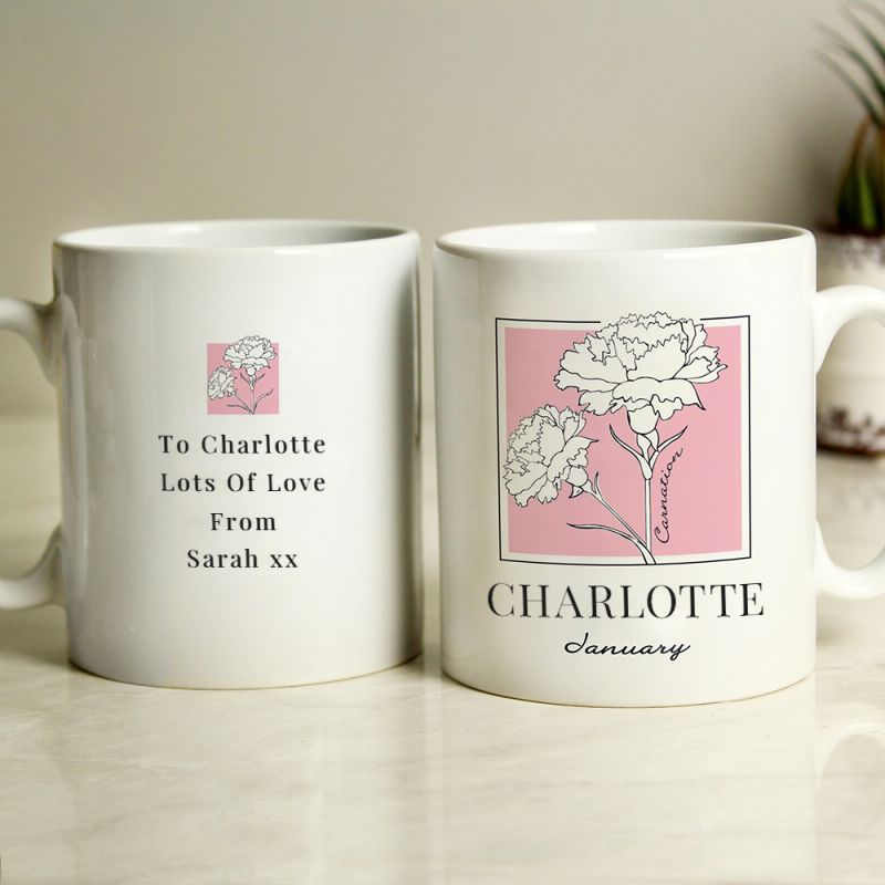 Personalised Birth Flower Mug