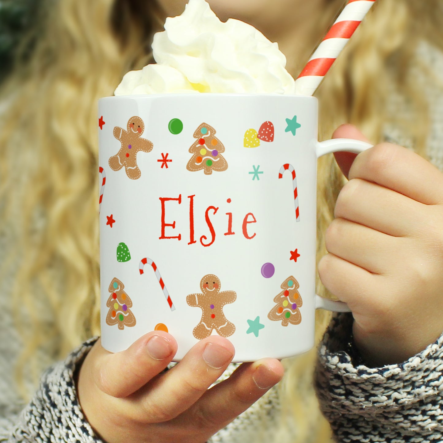 Eleanoras GINGERBREAD PERSONALISED PLASTIC MUG Mugs