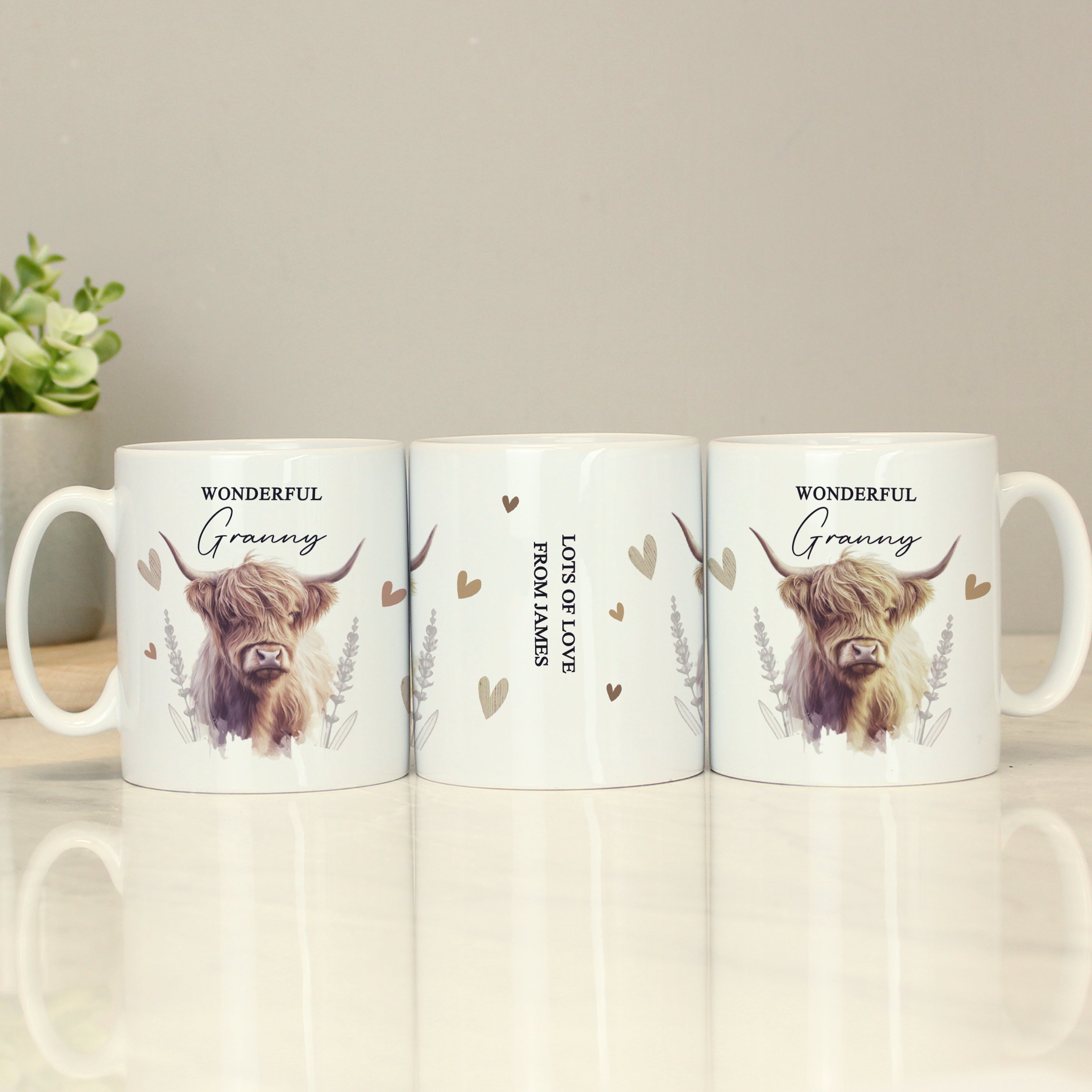 Eleanoras Personalised Highland Cow Mug Mugs