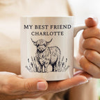 Eleanoras Personalised Black Highland Cow Mug Mugs