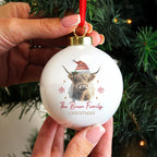 Personalised Highland Cow Christmas Bauble