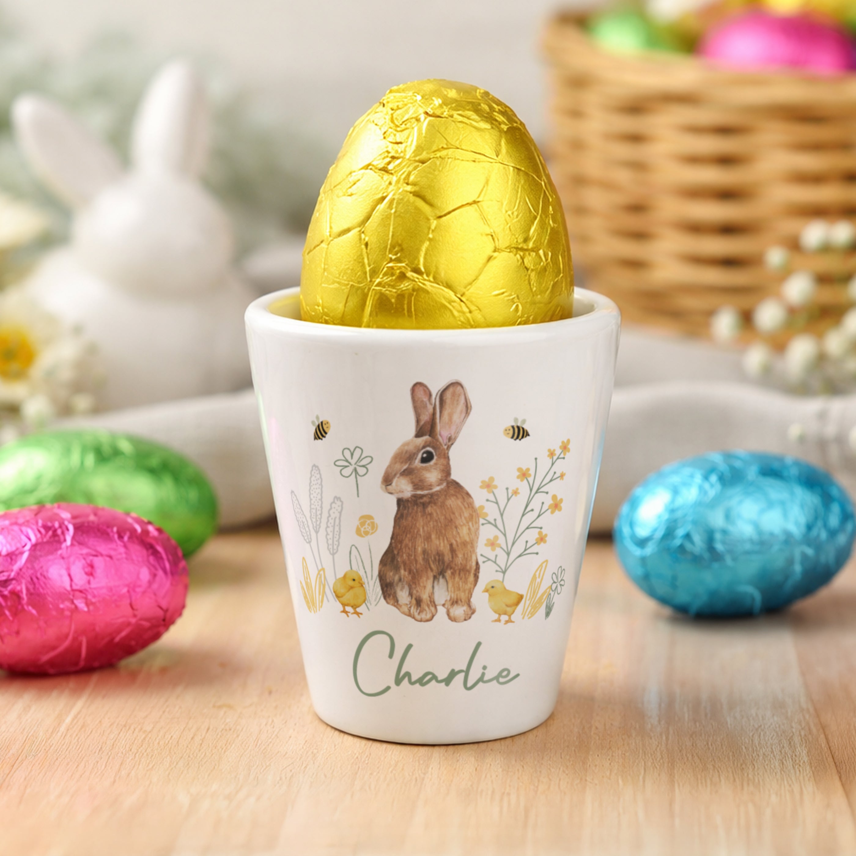 Personalised Easter Bunny Egg Cup