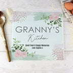 Eleanoras Personalised Abstract Rose Glass Chopping Board/Worktop Saver Chopping Boards