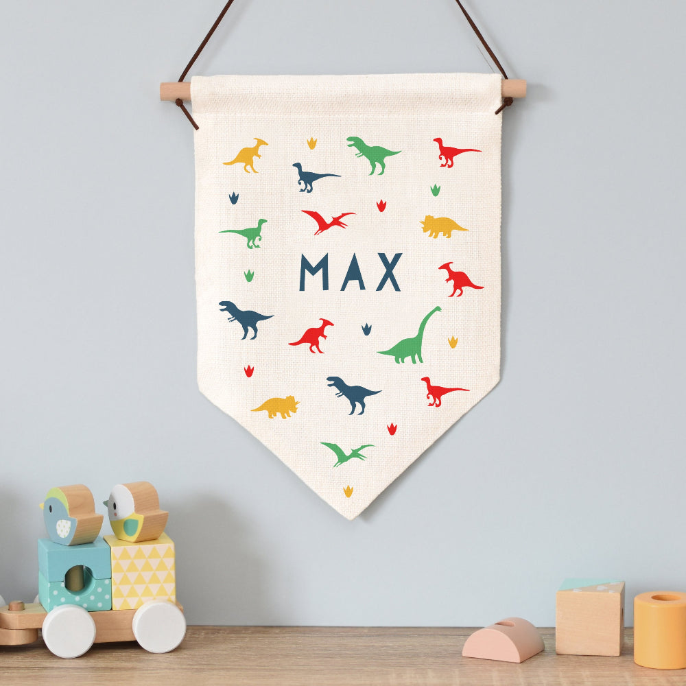 Eleanoras Personalised Dinosaur Hanging Banner Wall Art & Prints