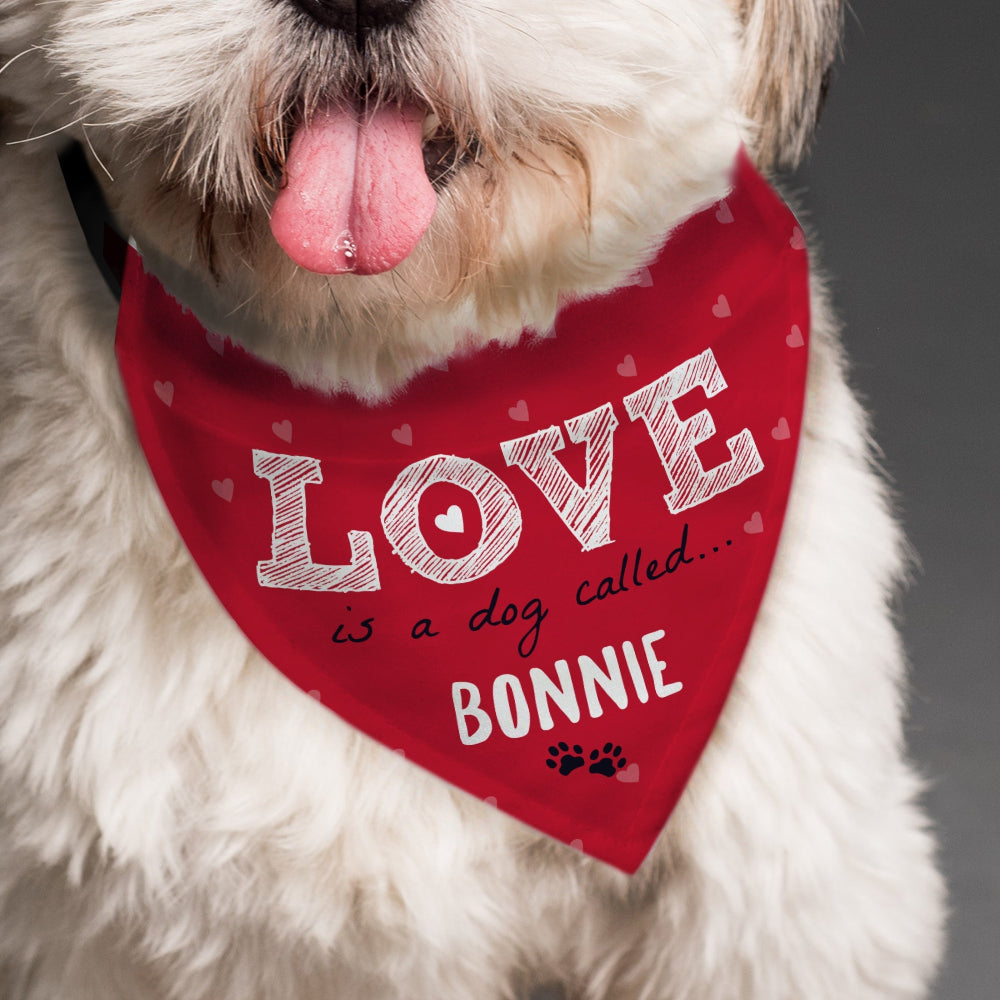 Eleanoras Personalised Love is... Dog Bandana Pet Accessories