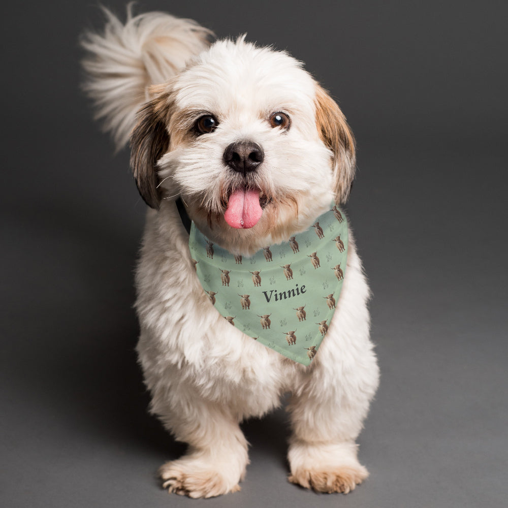 Eleanoras Personalised Highland Cow Dog Bandana Pet Accessories