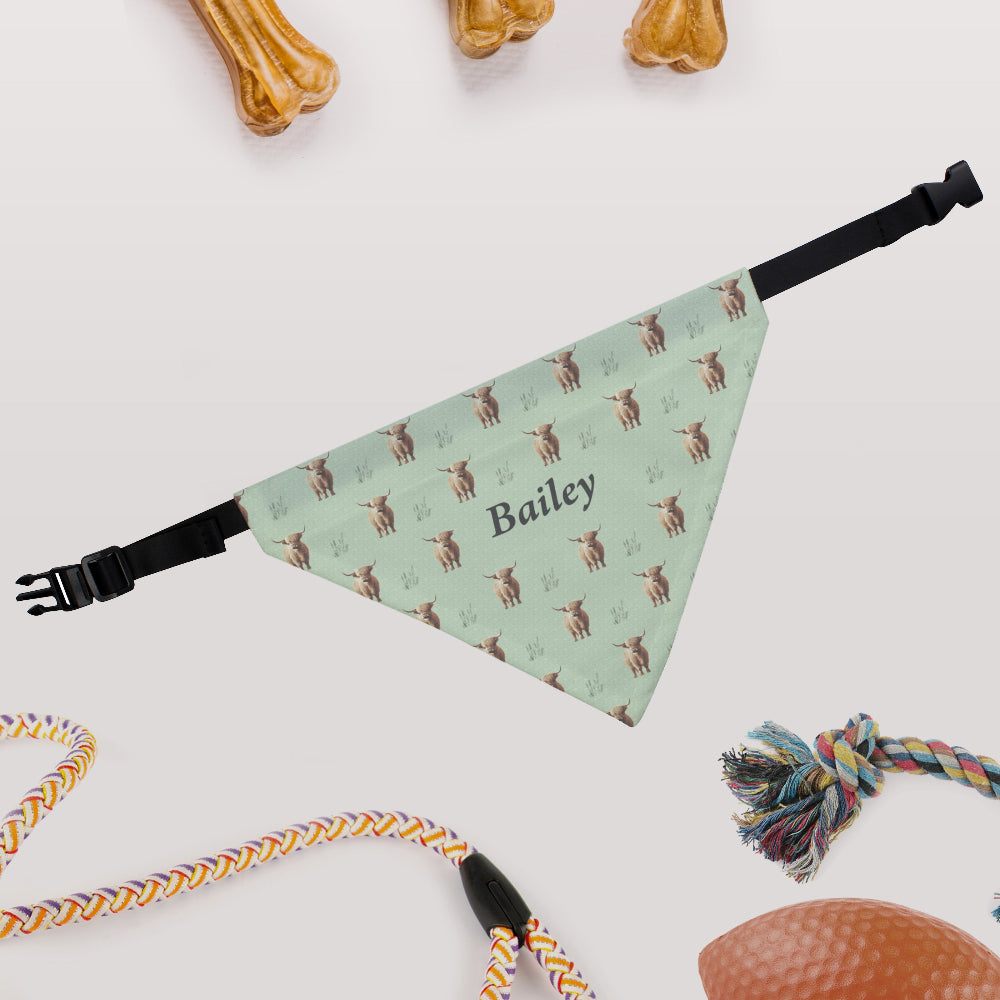 Eleanoras Personalised Highland Cow Dog Bandana Pet Accessories